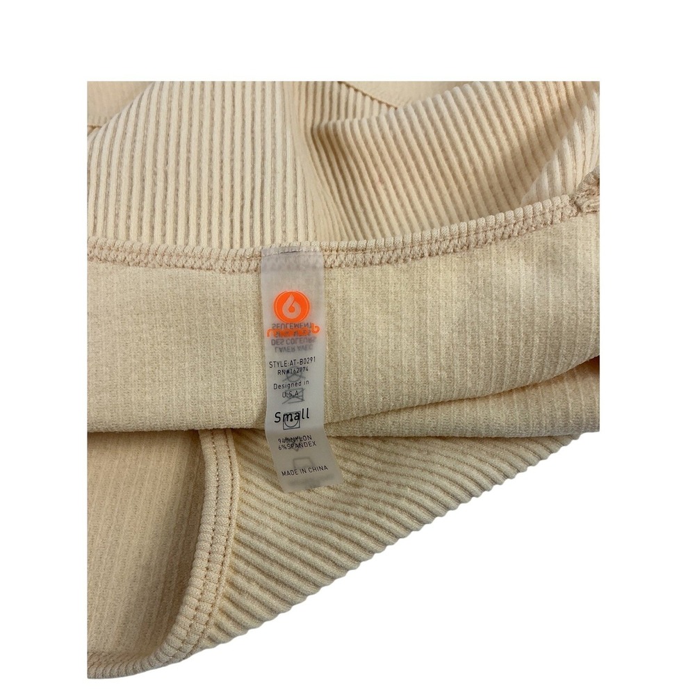 NWOT Mono B Ribbed Bodysuit Small Tan Sleeveless Cross Back Casual‎ Top - Picture 5 of 7